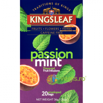 Ceai Infuzie de Fructe Passion Mint 20dz Kingsleaf