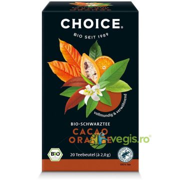 Ceai Negru cu Cacao si Portocale Ecologic/Bio 20dz