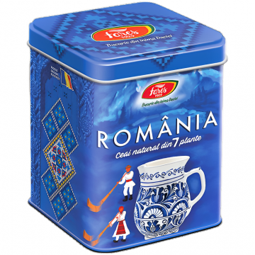 Ceai 7plante Suvenir Romania albastru 75g - FARES Ceai 7plante Suvenir Romania albastru 75g - FARES