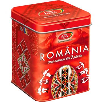 Ceai 7plante Suvenir Romania rosu 75g - FARES Ceai 7plante Suvenir Romania rosu 75g - FARES