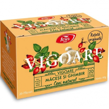 Ceai natural Vigoare macese ghimbir 20dz - FARES