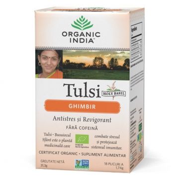 Ceai tulsi ghimbir 18dz - ORGANIC INDIA