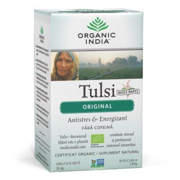 Ceai tulsi original 18dz - ORGANIC INDIA Ceai tulsi original 18dz - ORGANIC INDIA