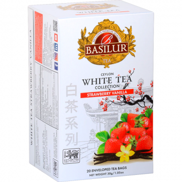 Ceai alb ceylon White Tea Collection capsuni vanilie 1,5gx20dz - BASILUR