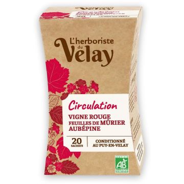 Ceai BIO cu ulei esential circulatie (afine, vin rosu si mure) Velay 20 plicuri Ceai BIO cu ulei esential circulatie (afine, vin rosu si mure) Velay 20 plicuri