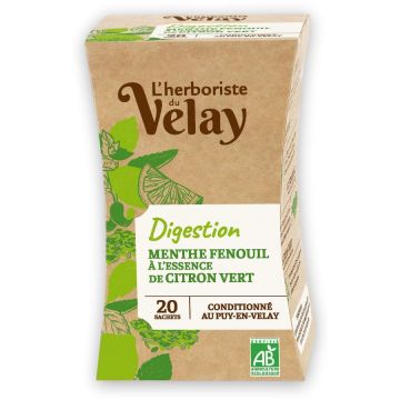 Ceai BIO cu ulei esential pentru digestie (menta, fenicul, lime) Velay 20 plicuri Ceai BIO cu ulei esential pentru digestie (menta, fenicul, lime) Velay 20 plicuri