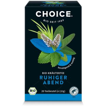 Ceai bio de plante Seara linistita, 20 pliculete a 2g / 40.0g Choice®