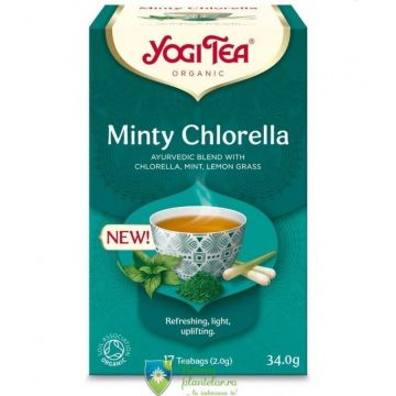 Ceai Bio Menta si Chlorella Yogi Tea 34 gr (17 plicuri)