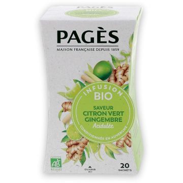 Ceai BIO pentru revigorare (lamaie verde, ghimbir) Pages 20 plicuri