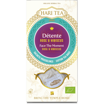 Ceai premium Hari Tea - Face the Moment - trandafiri si hibiscus bio 10dz