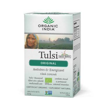 Ceai Tulsi (Busuioc Sfant) Original | Antistres Natural & Energizant, 32.4 gr