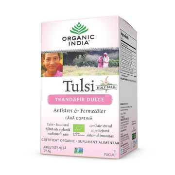 Ceai Tulsi (Busuioc Sfant) Trandafir Dulce | Antistres & Fermecator, plicuri