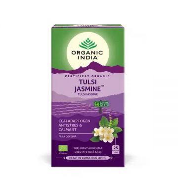 Ceai Adaptogen Tulsi Iasomie, 25 plicuri, Organic India