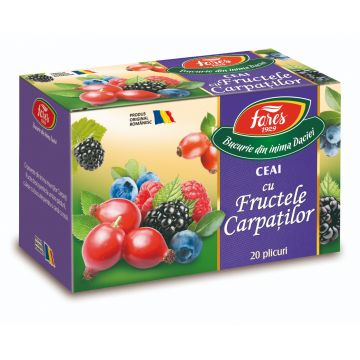 Ceai Fructele Carpatilor Aromfruct, 20 plicuri, Fares