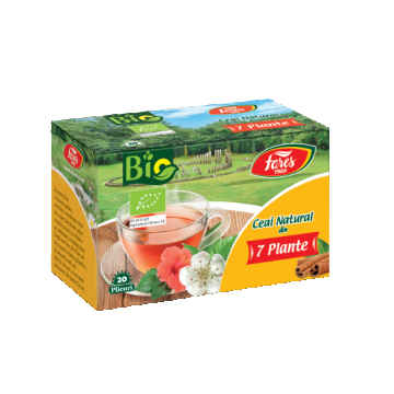 Ceai natural din 7 plante bio, 20 plicuri, Fares