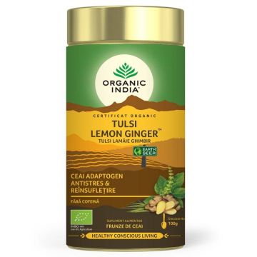 Ceai Tulsi Turmeric si Ghimbir, 25 plicuri, Organic India