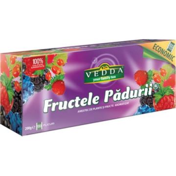 Ceai Vedda fructele padurii 100 plicuri x 1.5g pachet economic