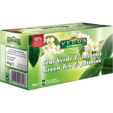 Ceai Vedda verde&iasomie 20 plicuri x 2g