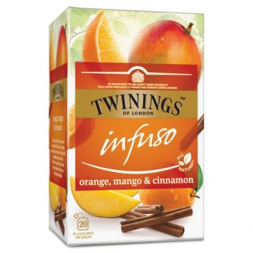 Twinings Infuso Orange  Mango & Cinnamon ceai infuzie portocala  mango si scortisoara 20 plicuri